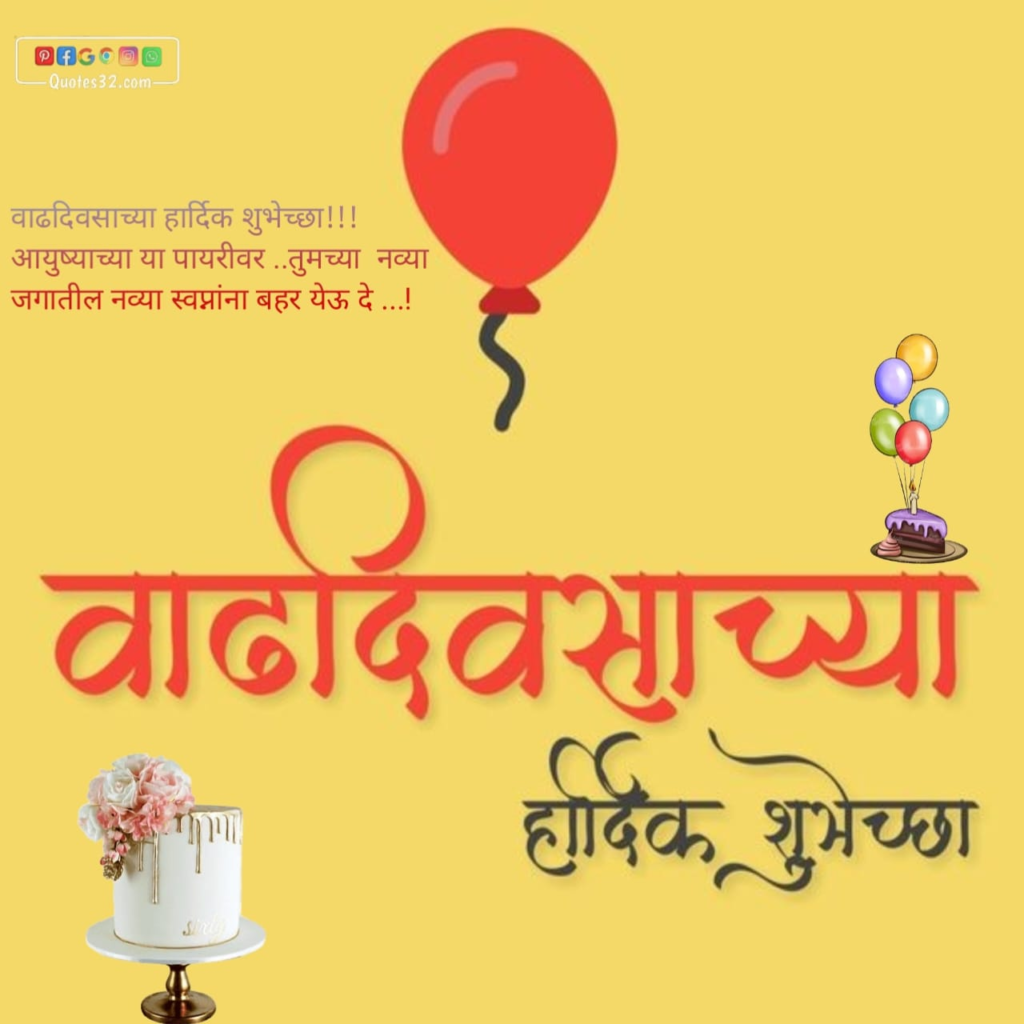 Happy Birthday Wishes marathi:वाढदिवसाच्या हार्दिक शुभेच्छा संदेश