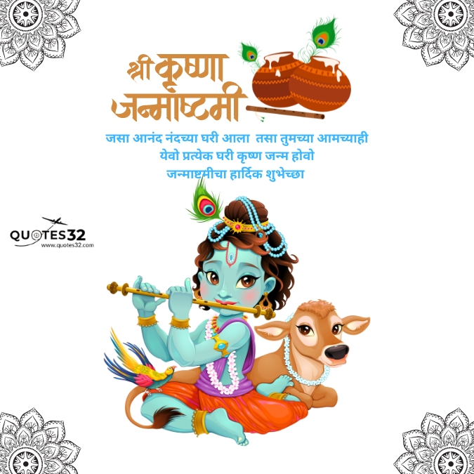 Happy krushna janmashtami status in marathi