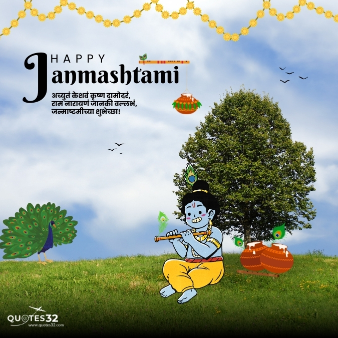 Happy krushna janmashtami status in marathi